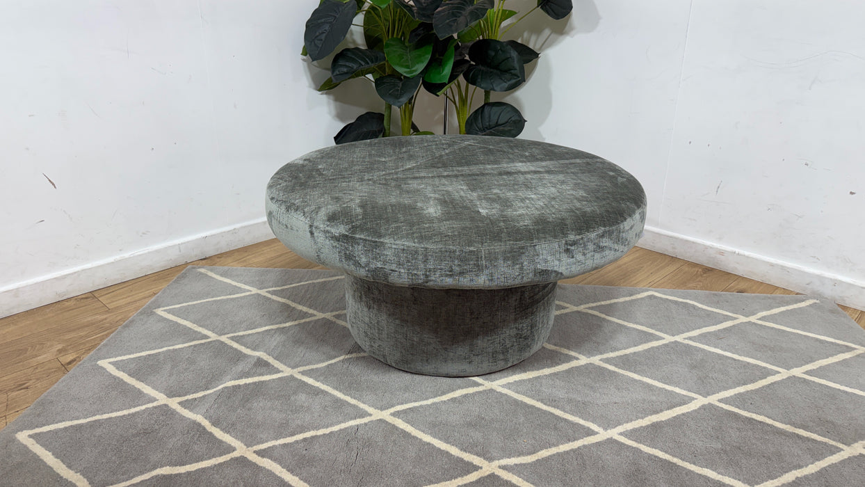 Sofology Luella Fabric Large Designer Footstool in Luxe Chenille Alpine Green