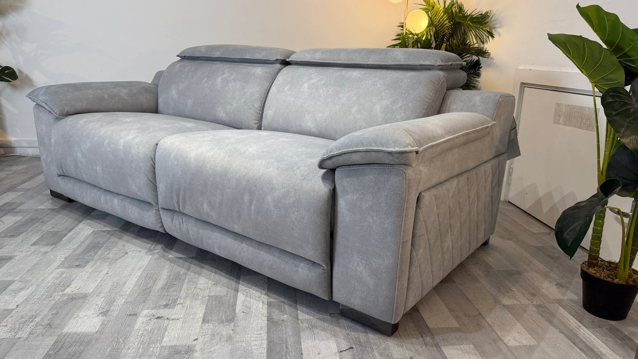 Benz 3 Seater - Lifestyle Flecked Fabric Silver