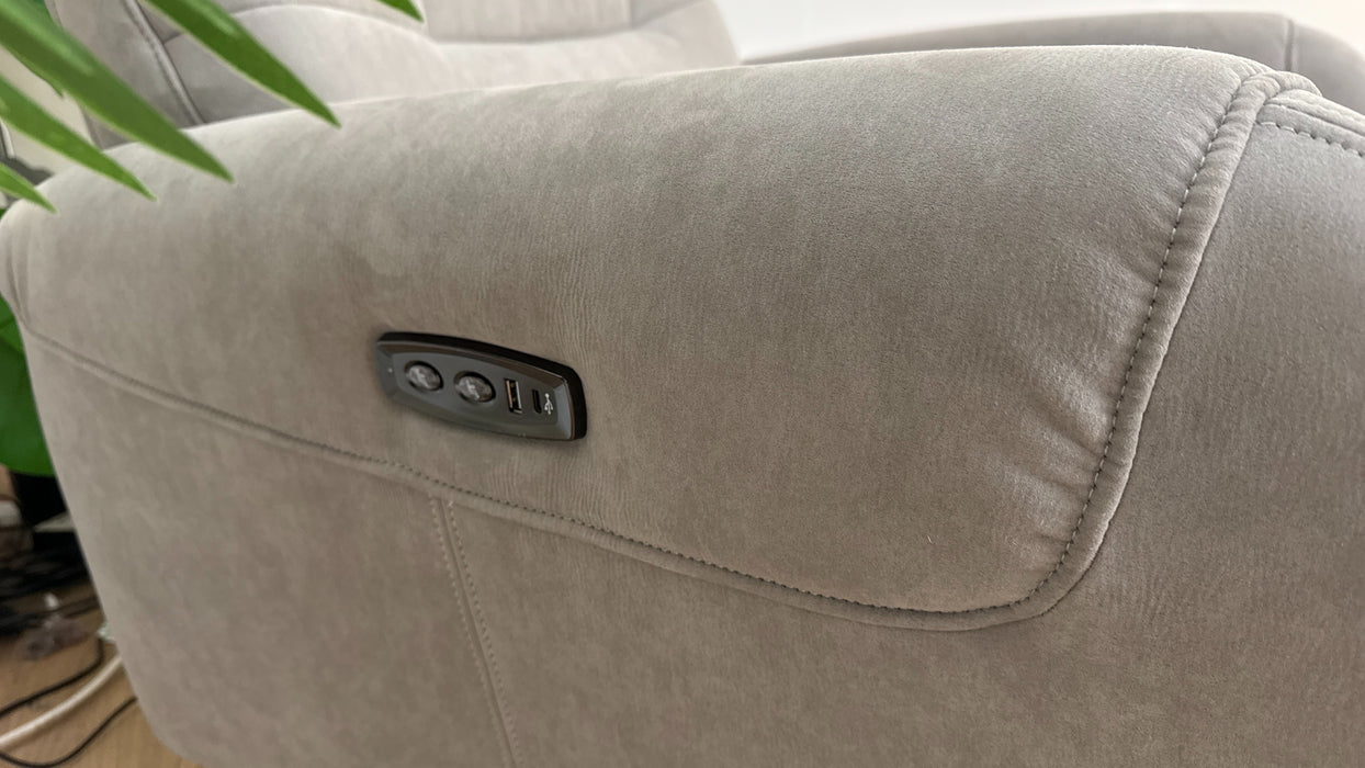 Sofology Monroe Fabric Chair Power Recliner in Lifestyle Textured Grey