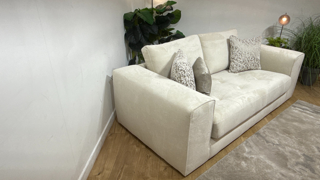 Sofology Ascot Fabric 3 Seater Bench Seat in Soft Sherpa Natural Mix