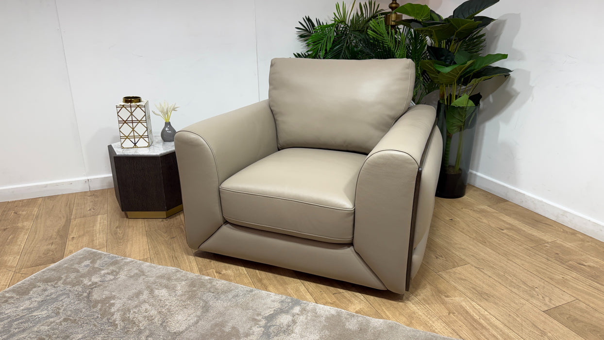 Sofology Rowen Leather Chair in Trusty Embossed Stone