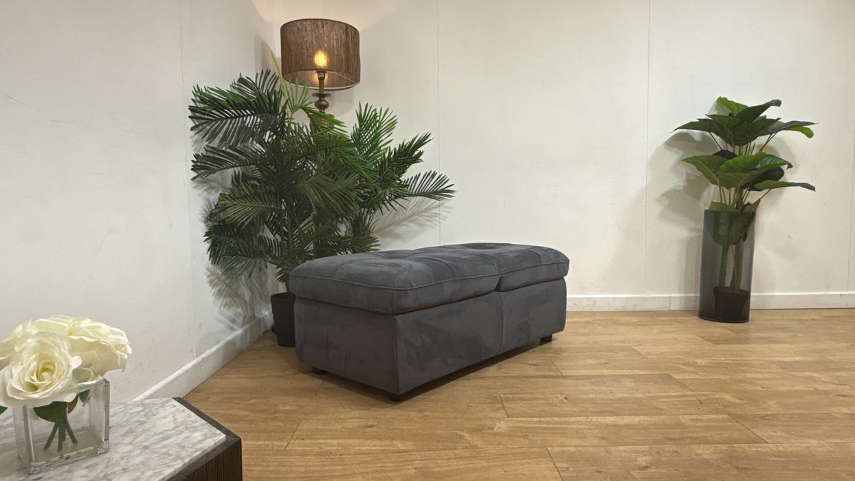 Sofology Marvella Fabric Dual Storage Footstool in Lifestyle Nubuck Feel Charcoal