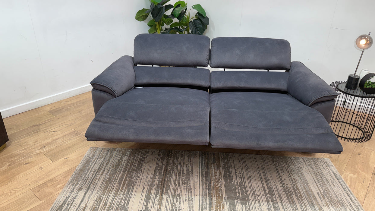 Sofology Hugo Fabric 2.5 Seater Power Recliner/Headrest in Lifestyle Flecked Charcoal