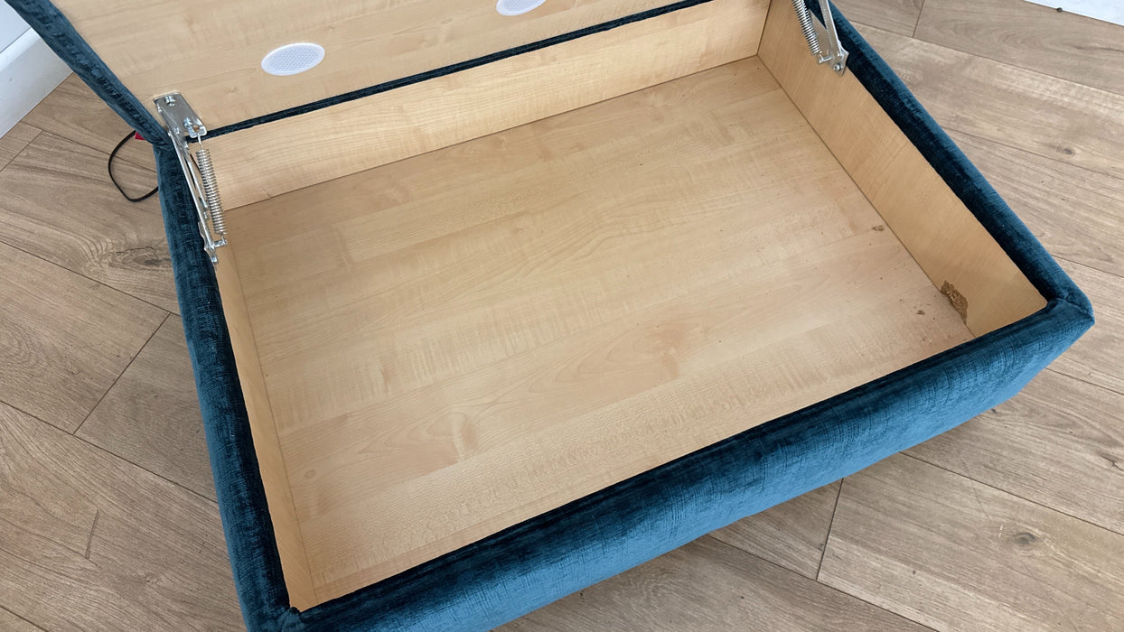 Sofology Majestica Fabric Large Storage Footstool in Luxe Chenille Teal