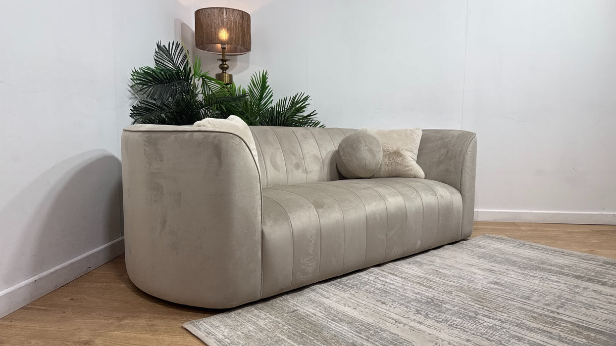 Sofology Fitzrovia Fabric 3 Seater in Matt Velvet Stone