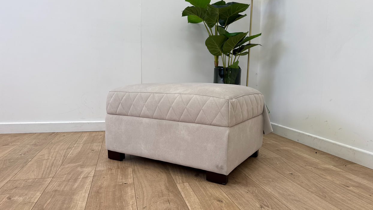 Sofology Benz Fabric Designer Footstool in Lifestyle Flecked Ivory