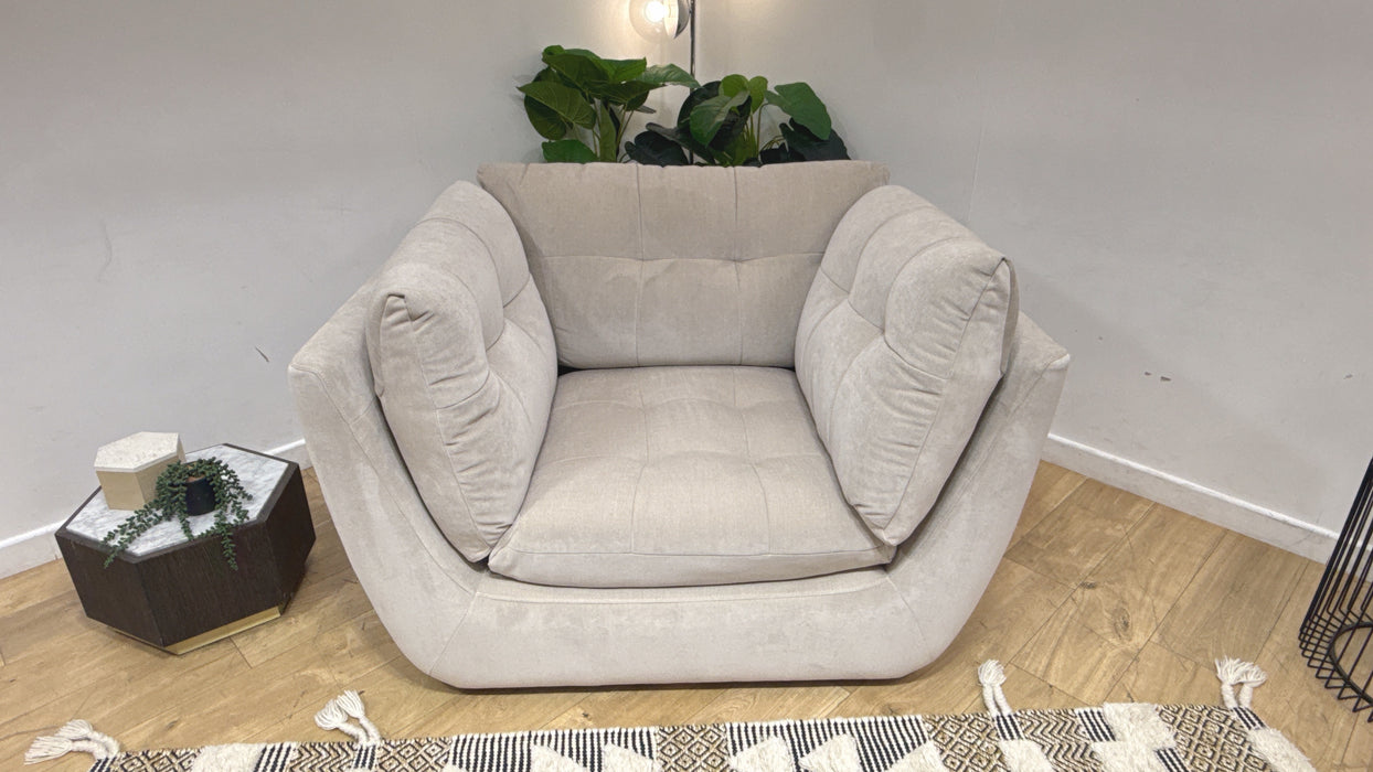 Sofology Cocoon Fabric Loveseat in Relaxed Chenille Cotton