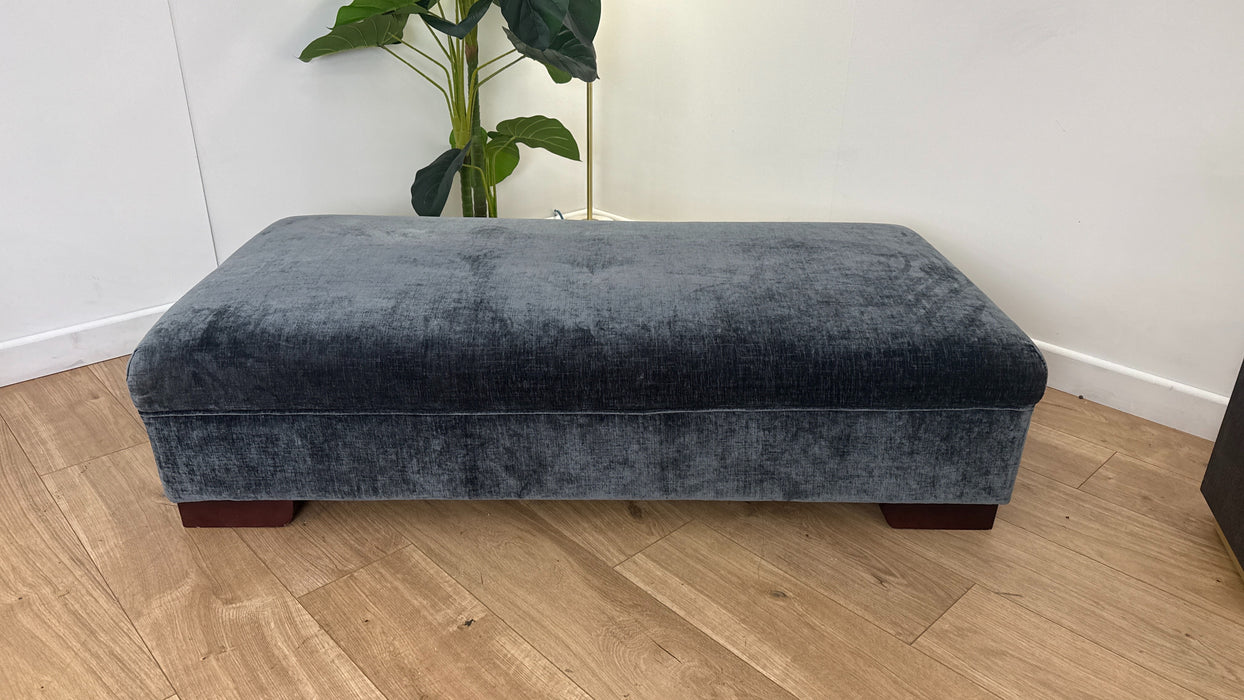 Sofology The Valentina Fabric Footstool in Chenille Charcoal