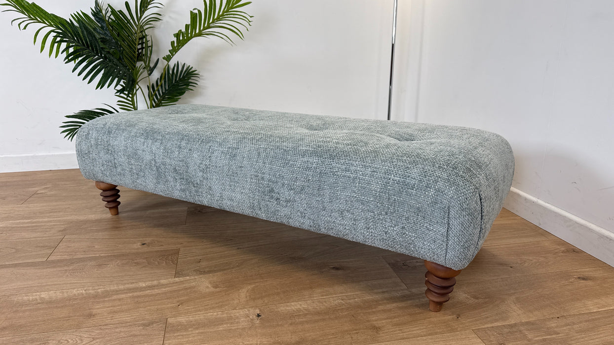 Liberte Footstool - Leather Footstool  - Grey