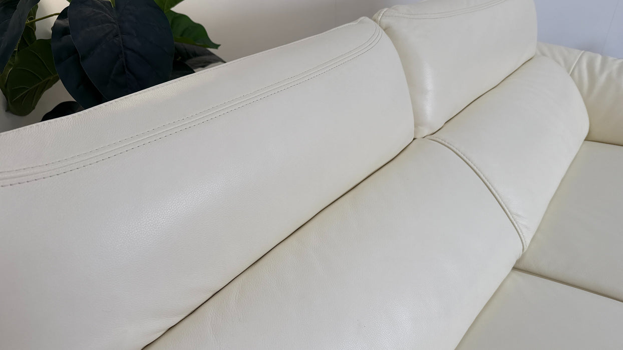 Sofology The Missouri 2.5 Seater Leather Sofa in White
