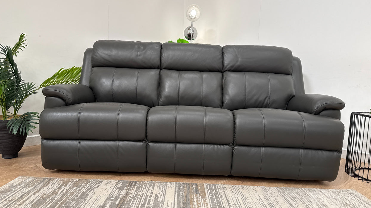 Sofology Gracie Leather 3 Seater in Trusty Sheen Charcoal