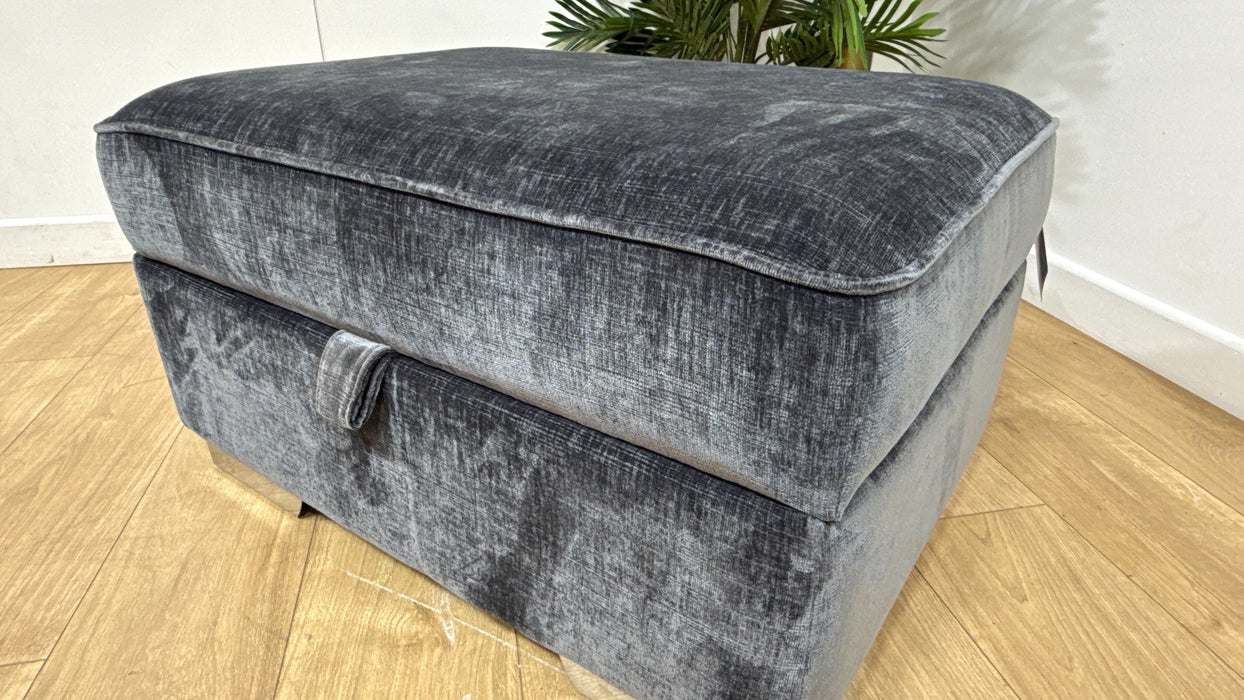 Sofology Valentina Storage Footstool in Luxury Chenille Charcoal