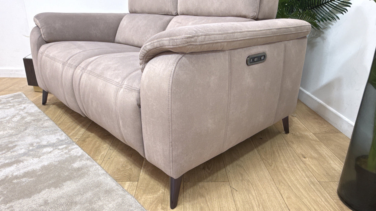 Sofology Bailey Fabric 2 Seater Power Recliner in Lifestyle Flecked Nutmeg