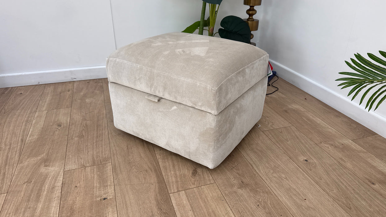 DFS The Maura Fabric Footstool in Plain Natural