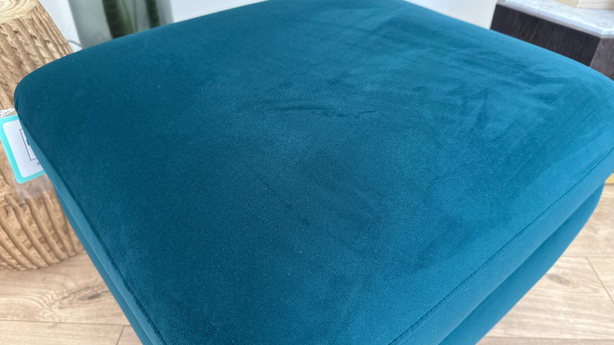 DFS Halston Fabric Storage Footstool in Teal