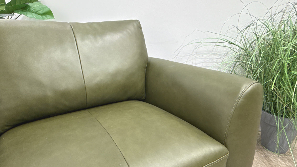 Sofology Elan 2.5 Seater Leather Sofa in Toronto Olive