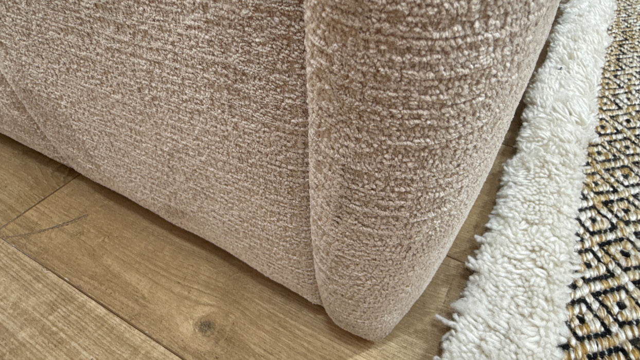 Sofology Westwood Fabric 1 Corner 3 Gold Trim in Teddy Chenille Natural Mix