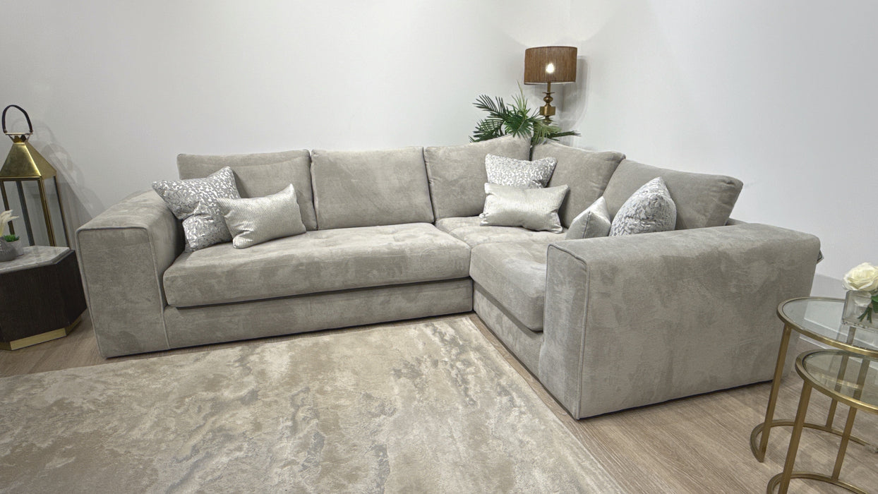 Sofology Ascot Fabric 3 Corner 1 Seat in Soft Sherpa Silver Mix
