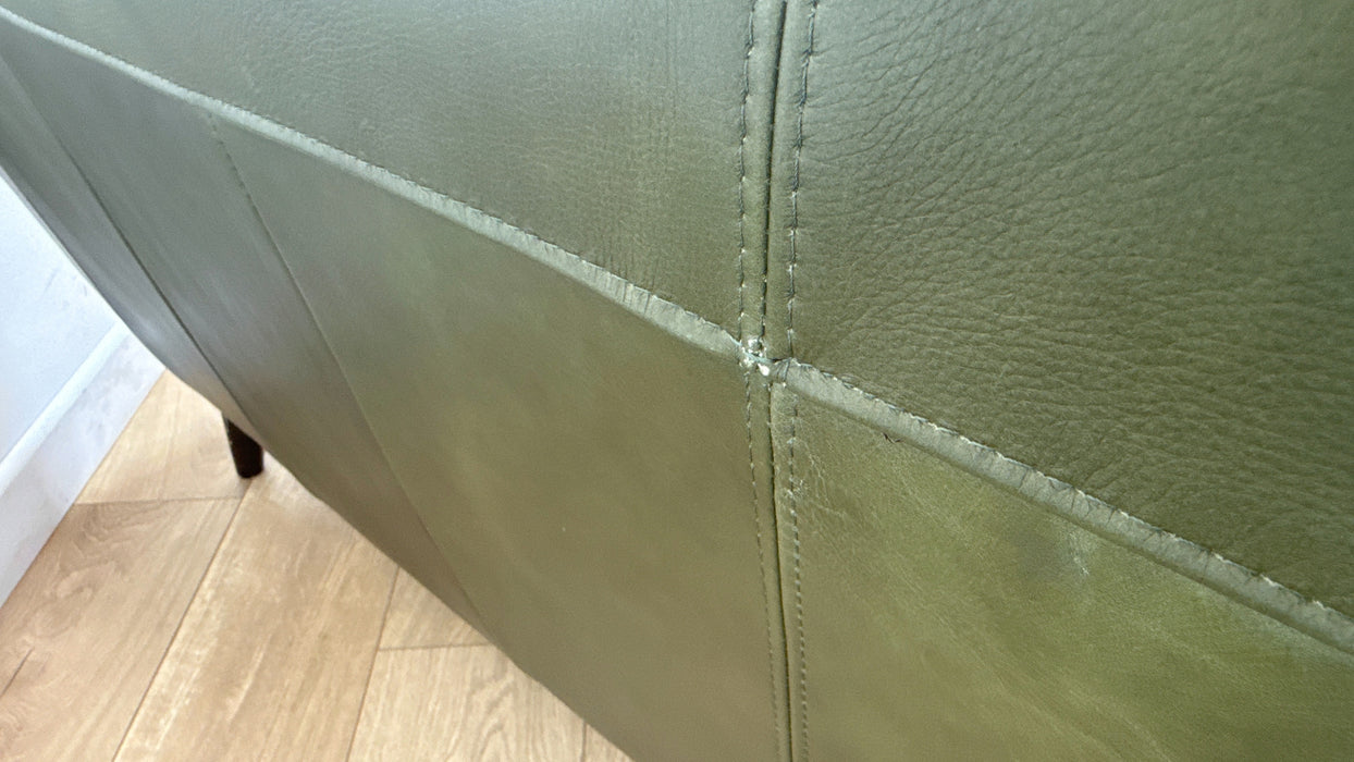 Sofology Hygge Leather 3 Seater in Relaxed Soft Olive