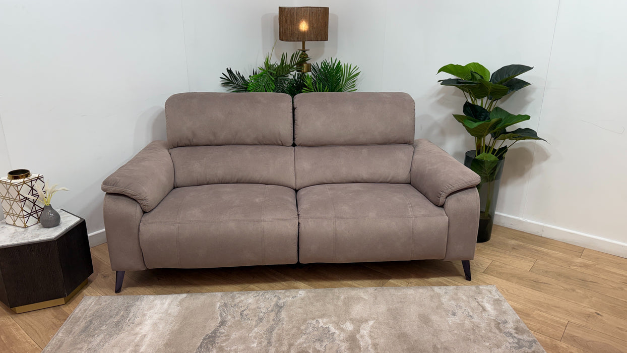 Sofology Bailey Fabric 2.5 Seater Power Recliner/Headrest in Lifestyle Flecked Nutmeg