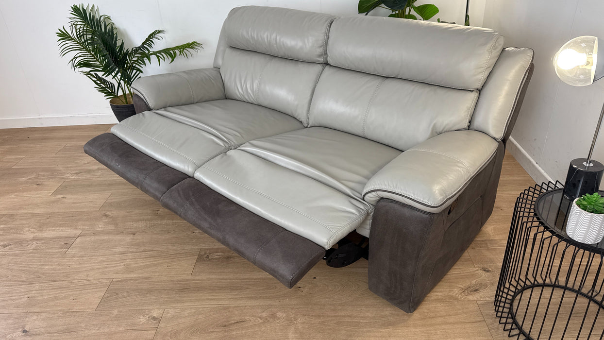 Somerton 3 Seater Fabric/Leather Manual Recliner