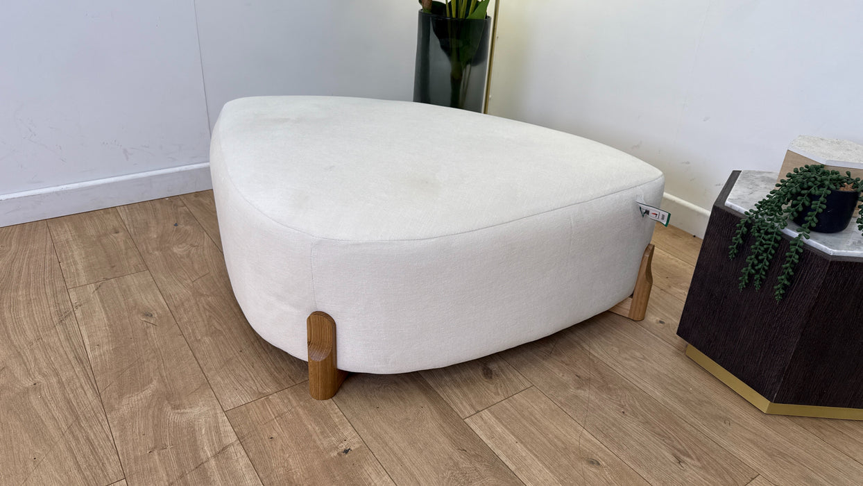 DFS Bellino Shaped Footstool in Cream/Black