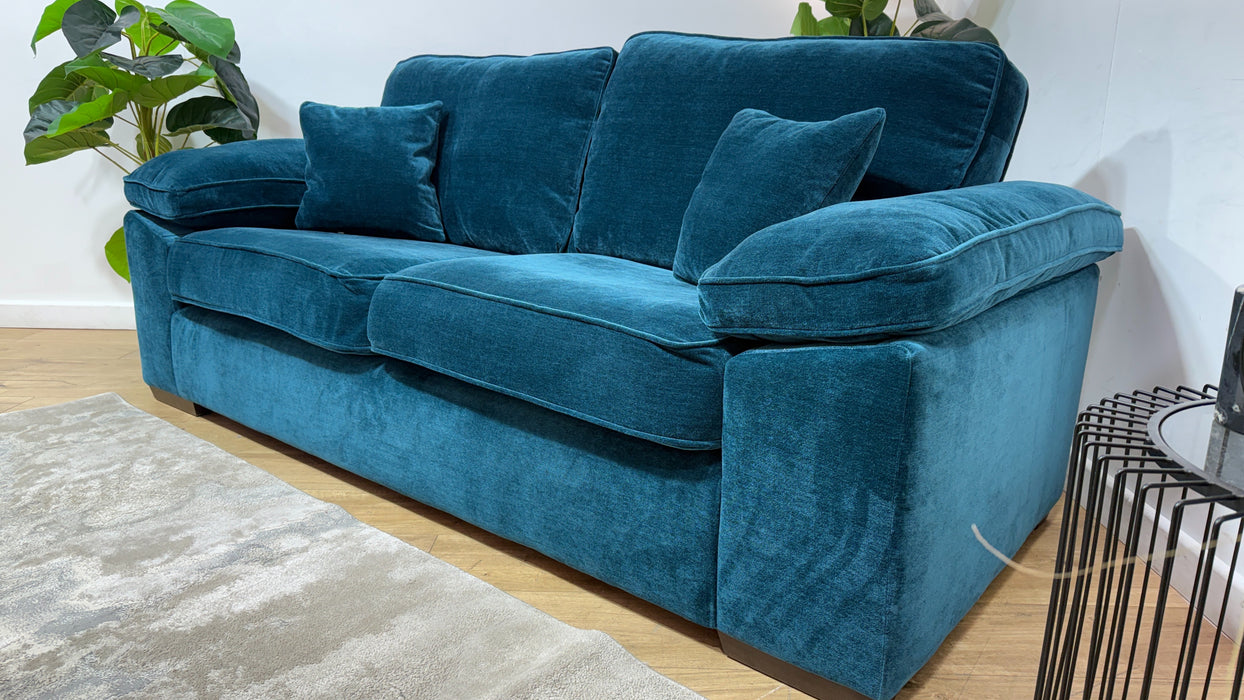 Sofology Brixton Fabric 3 Seater in Soft Chenille Teal