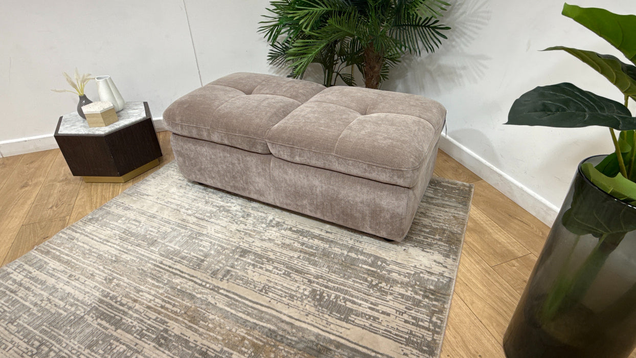 Sofology Kingsbridge Fabric Dual Storage Footstool in Relaxed Chenille Nutmeg