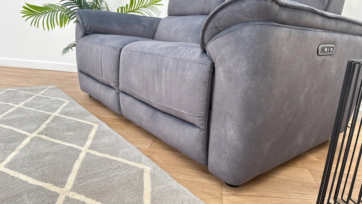 Sofology The Hugo 2 Seater Fabric Recliner Sofa in Lifestyle Flecked Fabric Charcoal