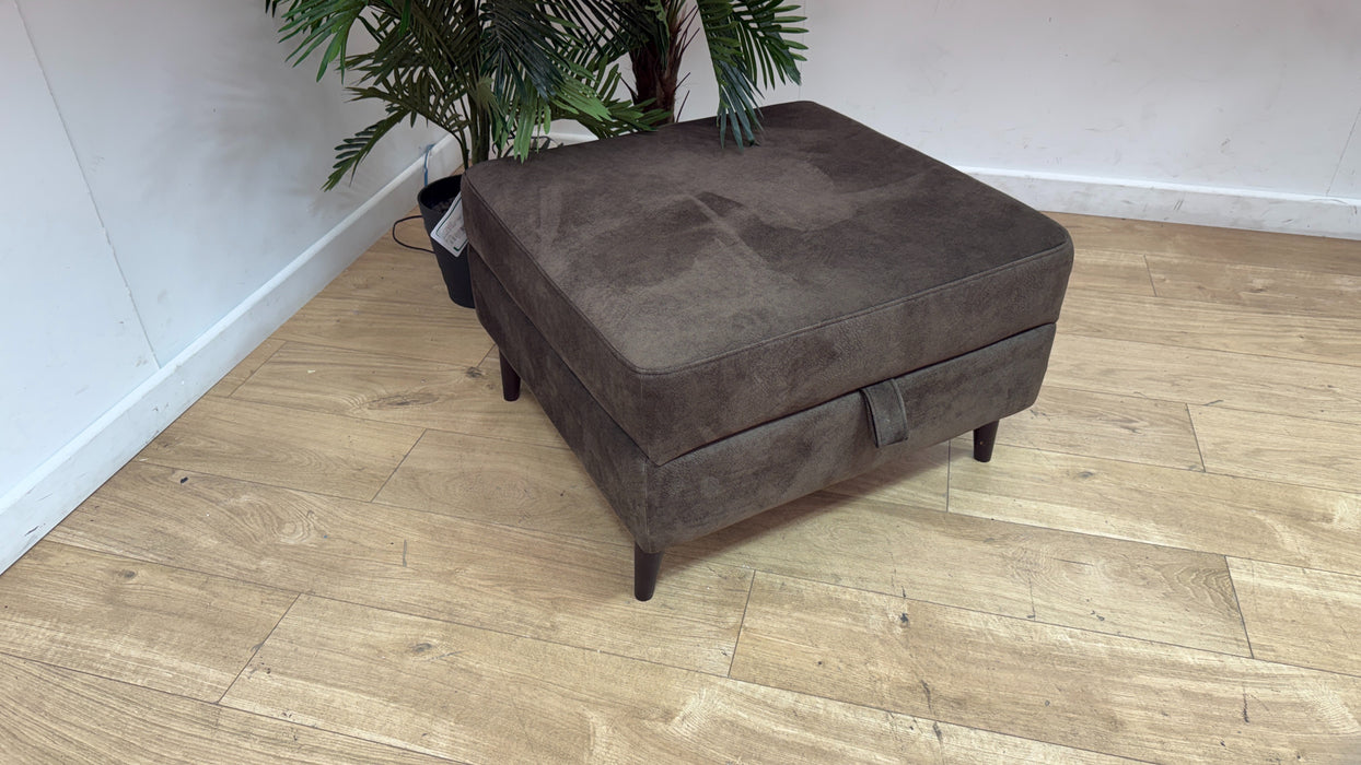 Sofology The Hackney Fabric Storage Memory Foam Footstool in Lifestyle Dapple Olive Green