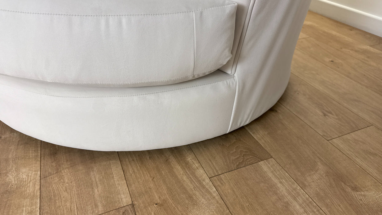 Sofology The Oscar Fabric Large Swivel Chair in Super Matt Velvet Ecru