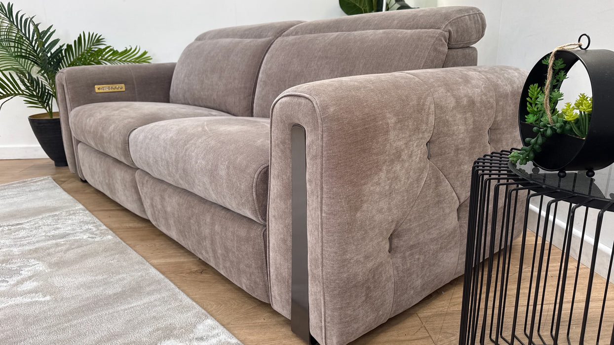 Sofology Kingsbridge 2.5 Seater Reclining Sofa in Chenille Nutmeg