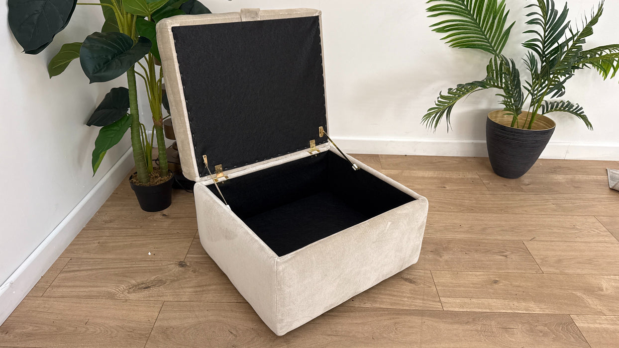 DFS The Maura Fabric Footstool in Plain Natural