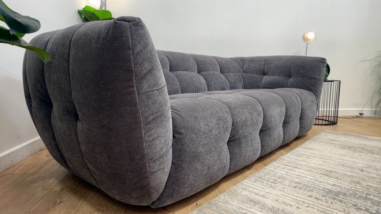 Sofology Lunar 3 Seater Fabric Sofa in Chenille Charcoal