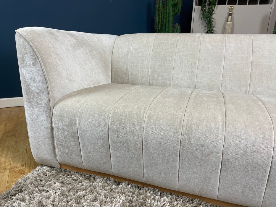 Fitzrovia 3 Seater Luxury Chenille Mist Mix Fabric - Light wood Trim (WA2)