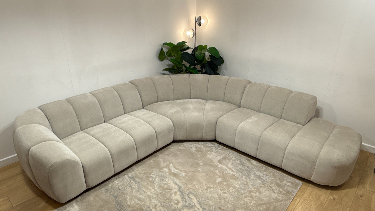 Sofology Waldorf Fabric 2 Corner 1.5 Chaise in Soft Chenille Linen Mix