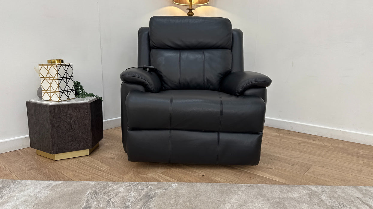 Sofology Gracie Leather Chair Rise & Tilt in Trusty Sheen Jet Black