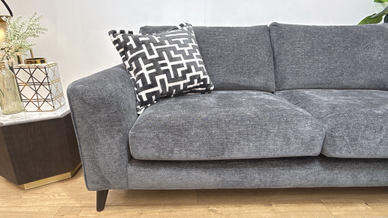 Sofology Mayfair Fabric 3 Corner 1 Chaise in Linen Look Chenille Charcoal/Anthracite Mix