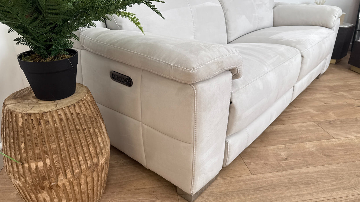 Sofology The Laurence 3 Seater Fabric Recliner Sofa in Lifestyle Textured Beige