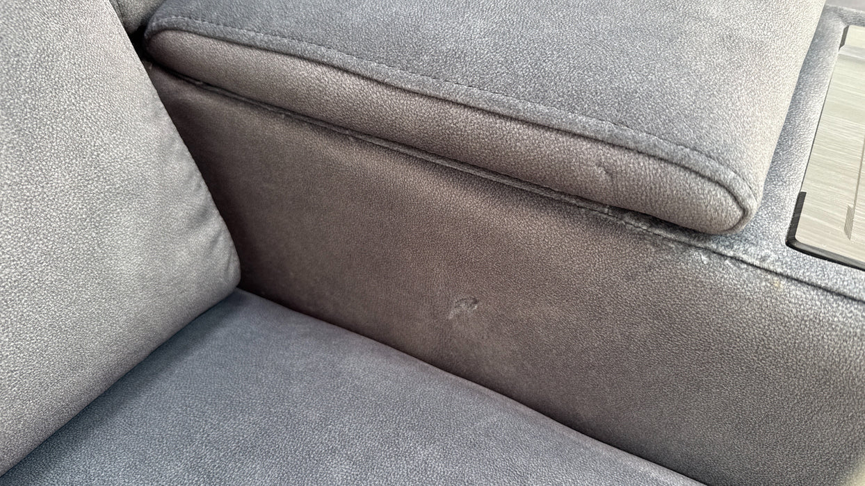 Sofology Ravello Fabric 2 Seater Console Power Recliner/Headrest Lumbar Support in Lifestyle Flecked Charcoal