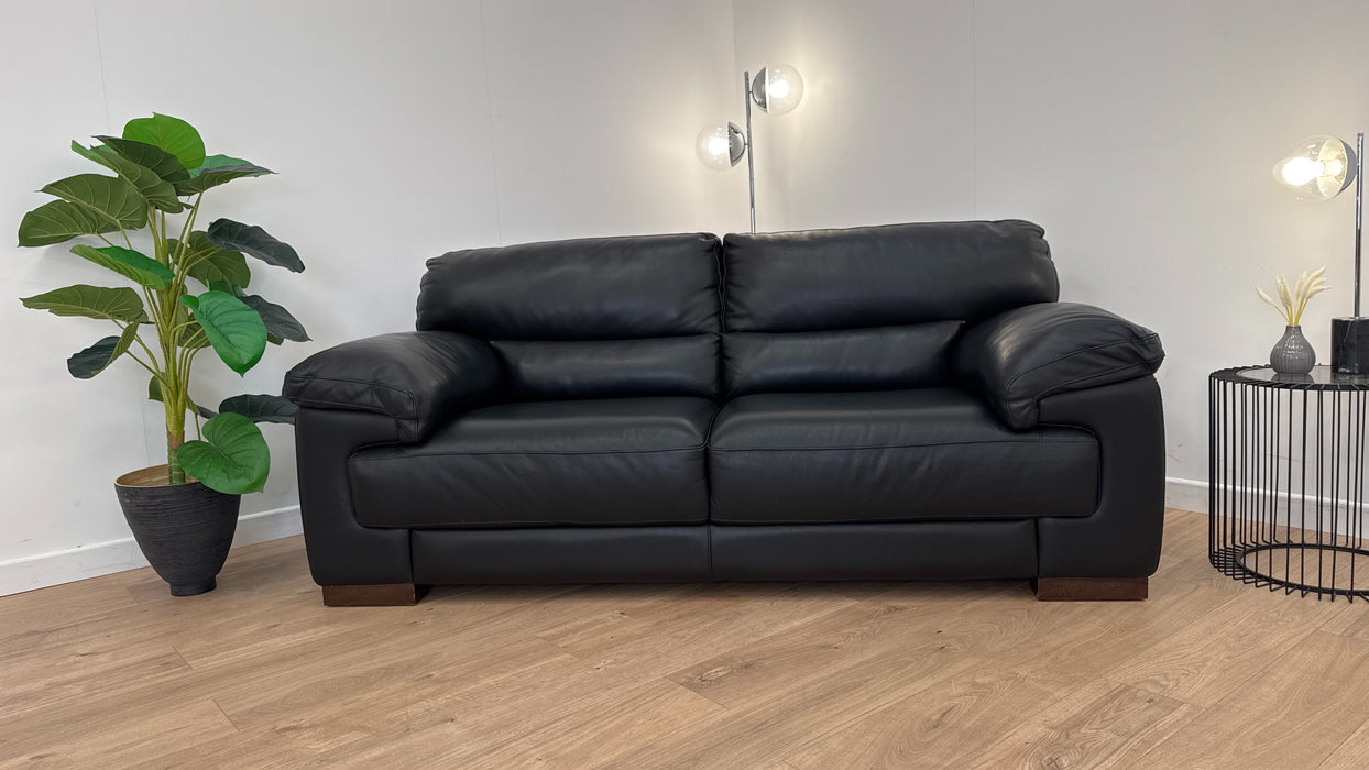 Santino 2 Seater - Leather Sofa - Hampshire Black