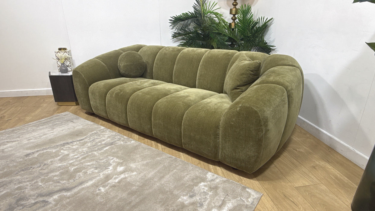 Sofology Waldorf Fabric 3 Seater in Soft Chenille Olive