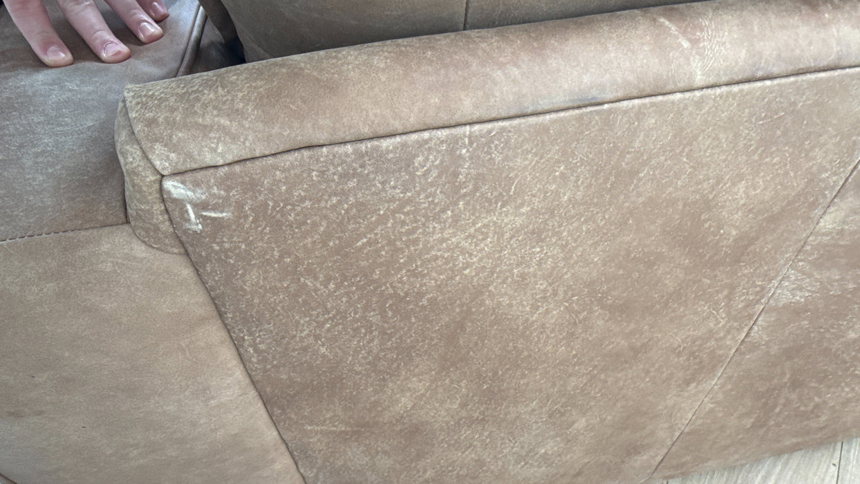 Sofology Artisan Leather 3 Seater in Character Tan/Natural Mix