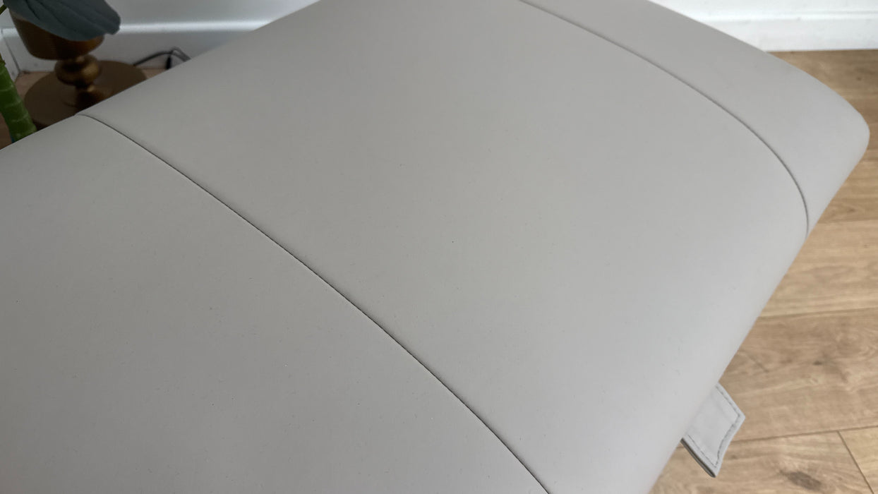 Sofology Lumiere Leather Designer Footstool in Trusty Super Matt Cloud Grey