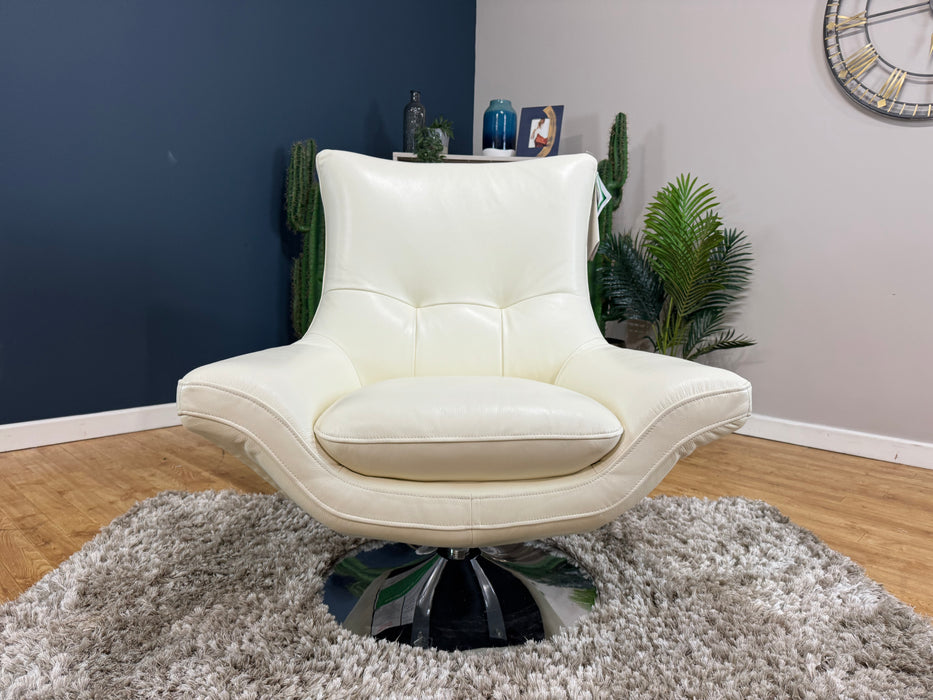 Missouri Leather Swivel Chair - Trusty Sheen White (WA2)