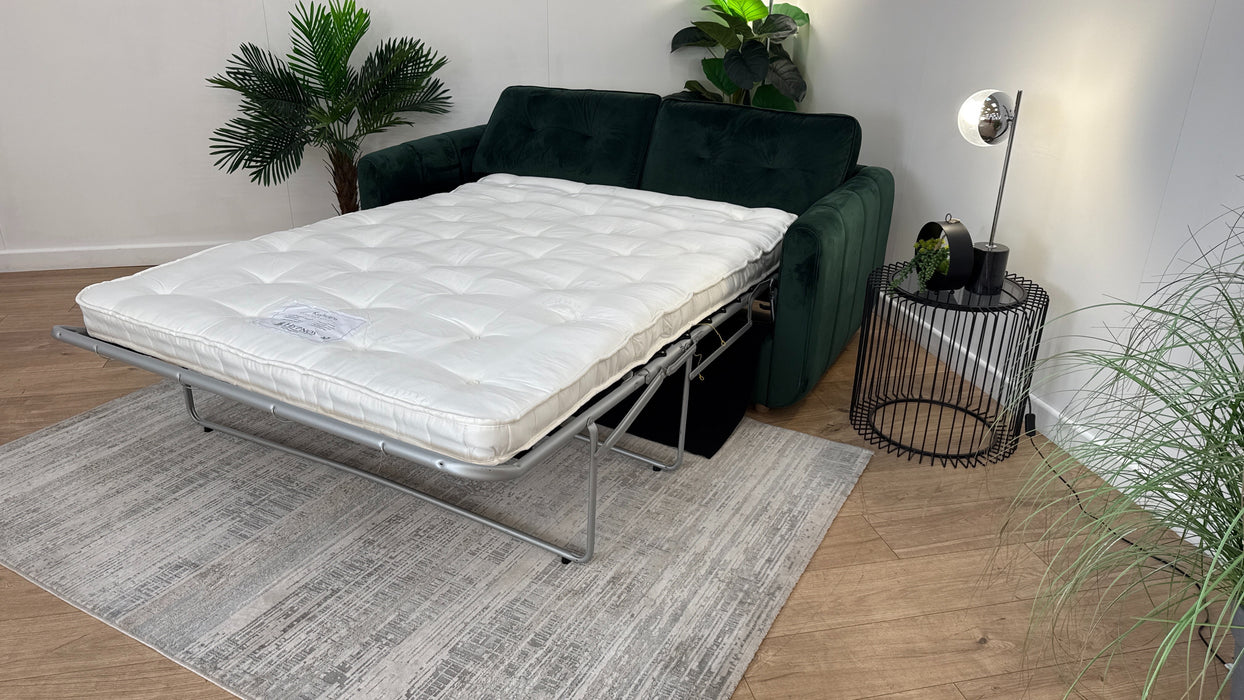 Sofology Islington Fabric 3 Seater Hypnos Deluxe Sofa Bed in Sleek Green