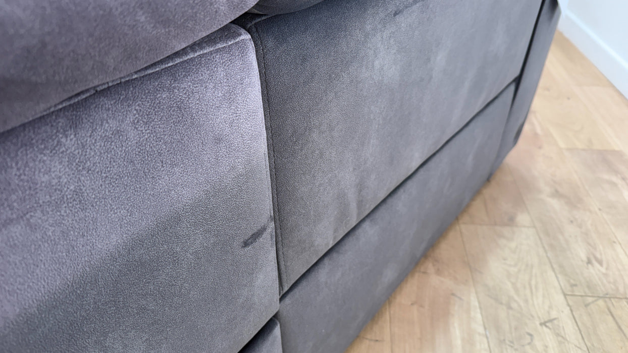 Sofology Kingsbridge Fabric 2.5 Seater Smart Console Power Recliner/Headrest Heated Seat in Lifestyle Flecked Charcoal