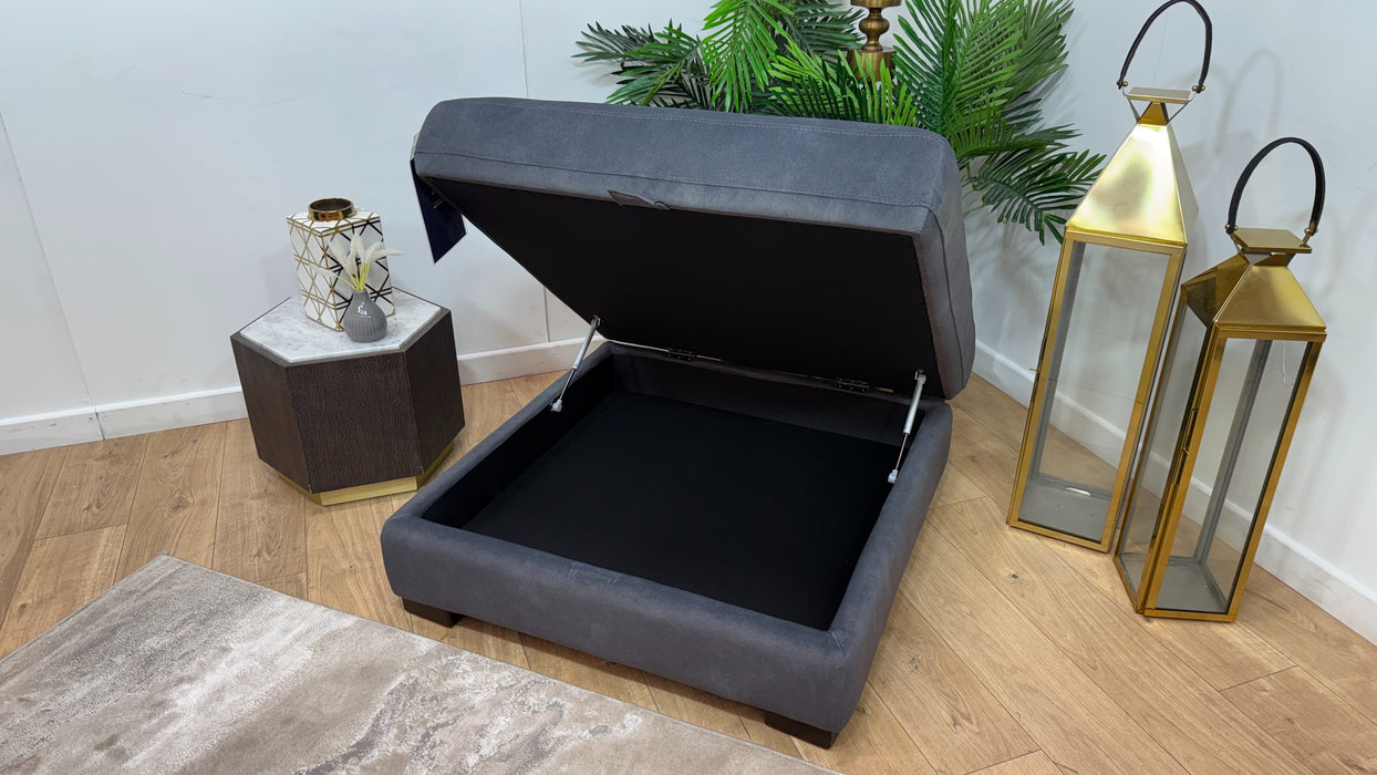 Sofology Portland Fabric Storage Footstool in Lifestyle Flecked Charcoal