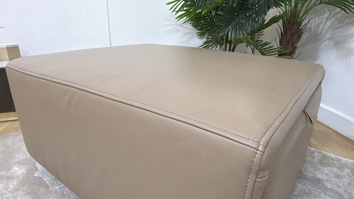Sofology Premiere Fabric Designer Storage Footstool in Trusty Embossed Leather Mushroom