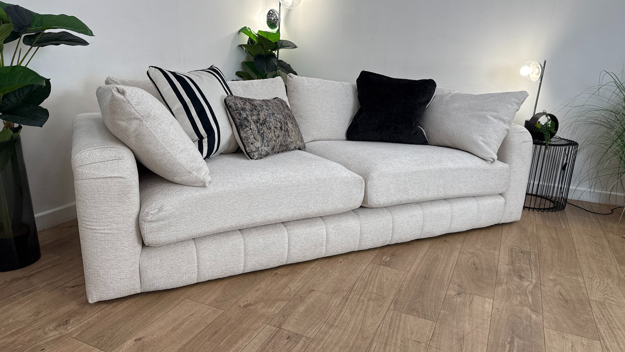 Sofology The Westwood 4 Seater Gold Trim in Soft Boucle Ecru